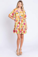 GeeGee Floral V-Neck Ruffle Hem Mini Dress - Trendsi - Flyclothing LLC