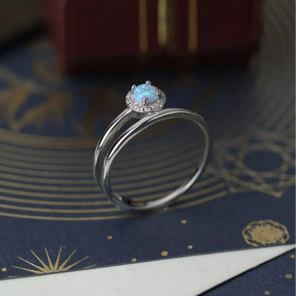 925 Sterling Silver Opal Ring - Trendsi - Flyclothing LLC