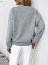 Perfee Cutout Pearl Round Neck Long Sleeve Sweatshirt - Trendsi - Flyclothing LLC