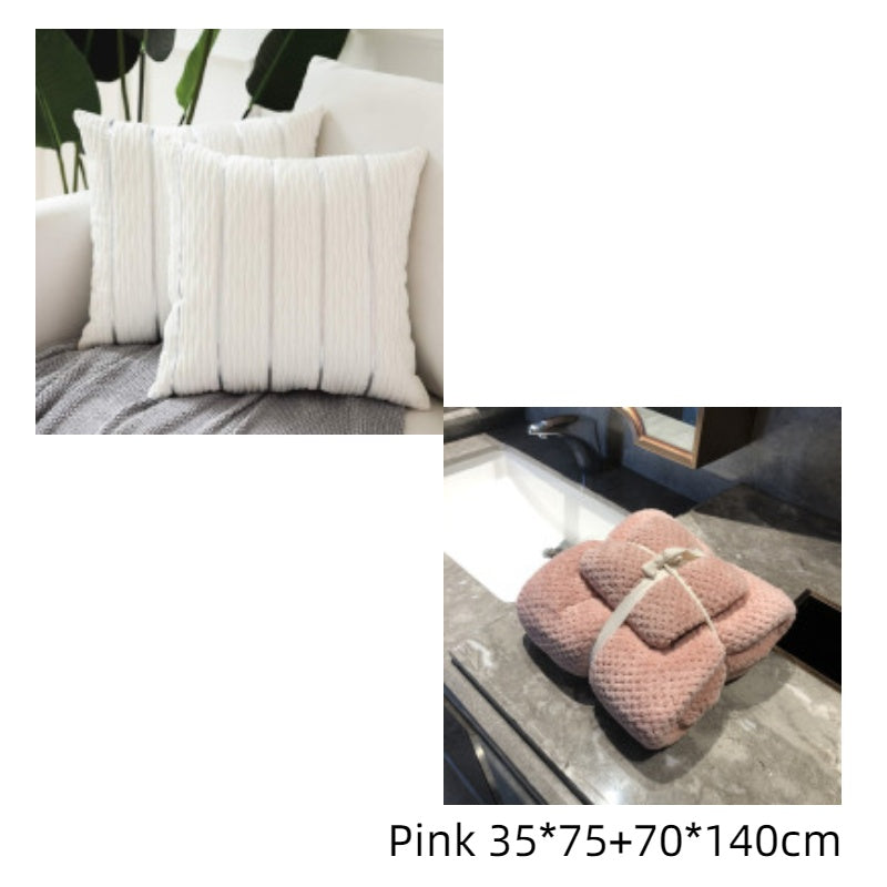 Simple Luxury Striped Velvet Pillow Cover Pillow Cushion Cover Pillow Case Covers for Sofa Flannel Velvet Sofa Cushion Cover - My Store - Flyclothing LLC