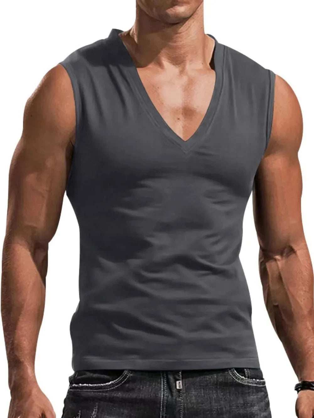 Men's Plus Size V-Neck Tank - Trendsi - Flyclothing LLC