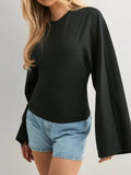 Full Size Long Sleeve Fitted T-Shirt Plus Size - Trendsi - Flyclothing LLC