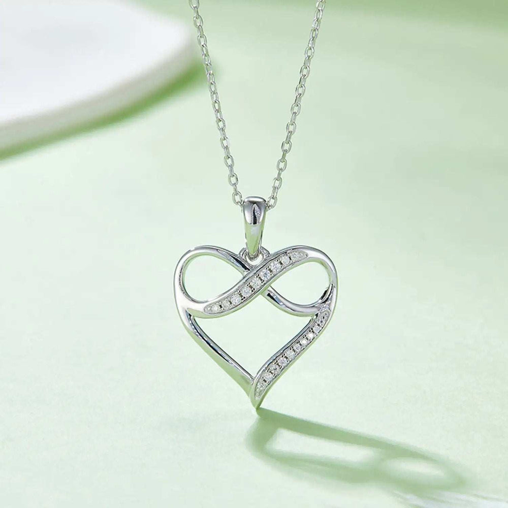 Moissanite 925 Sterling Silver Heart Necklace - Trendsi - Flyclothing LLC