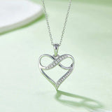 Moissanite 925 Sterling Silver Heart Necklace - Trendsi - Flyclothing LLC