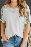 Chevron Patchwork Raglan Sleeve Knit Top - Trendsi