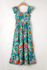 Tiered Ruffled Printed Sleeveless Dress - Trendsi - Flyclothing LLC