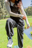 Mono B Drawstring Waist Spaghetti Strap Overalls with Pockets - Trendsi
