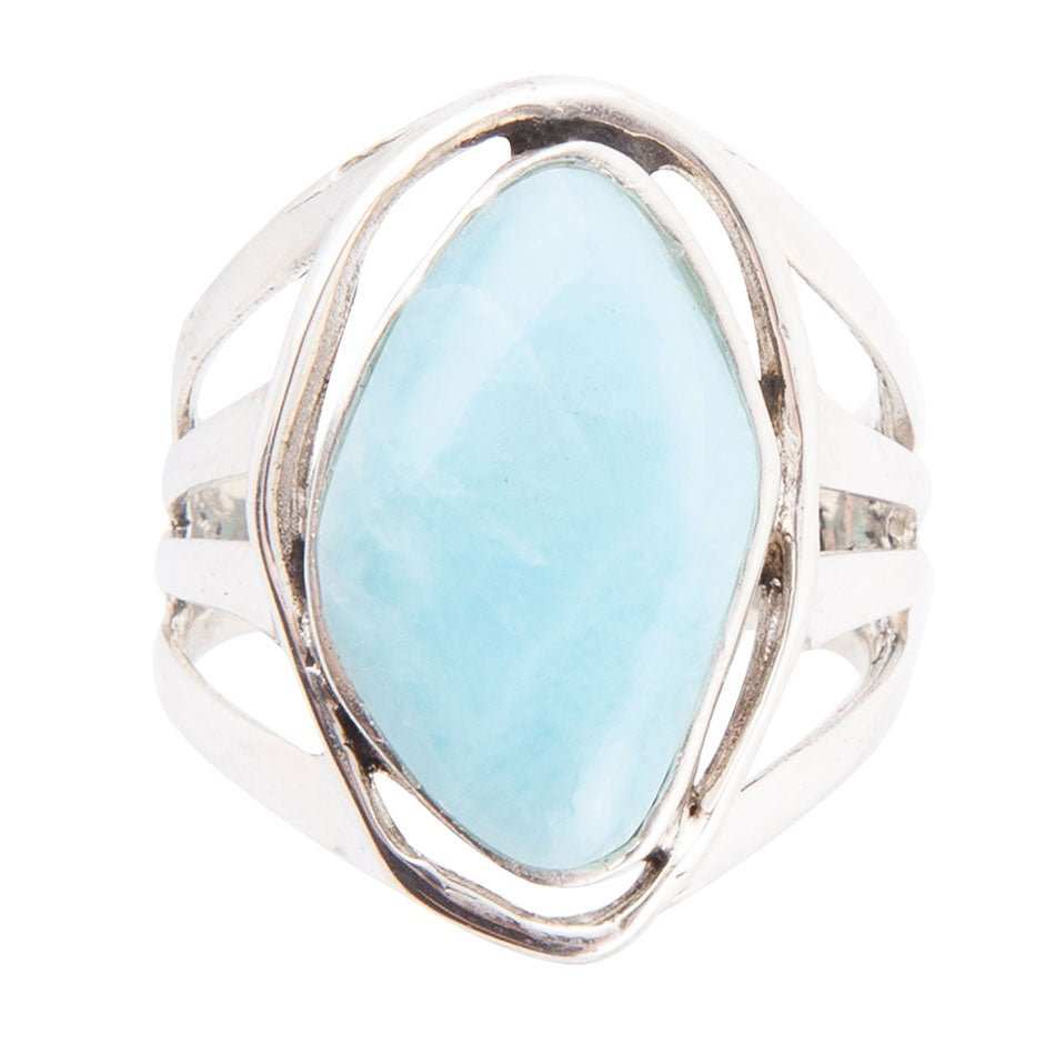 Abstract Blue Larimar and Sterling Silver Statement Ring - Barse Jewelry - Flyclothing LLC