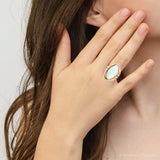Abstract Green Chrysoprase and Golden Ring - Barse Jewelry - Flyclothing LLC
