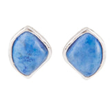 Abstract Blue Lapis and Sterling Silver Post Earrings - Barse Jewelry