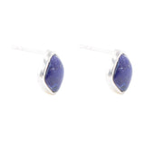 Abstract Blue Lapis and Sterling Silver Post Earrings - Barse Jewelry