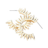 Abstract Metal Spike Detailed Hoop Earrings - Madeline Love - Flyclothing LLC