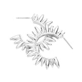 Abstract Metal Spike Detailed Hoop Earrings - Madeline Love - Flyclothing LLC