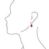 Abstract Red Raspberry Quartz Golden Drop Earrings - Barse Jewelry - Flyclothing LLC