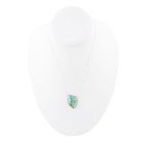 Abstract Blue Turquoise and Sterling Silver Pendant Necklace