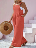 Plus Size Square Neck Wide Leg Overalls - Trendsi - Flyclothing LLC