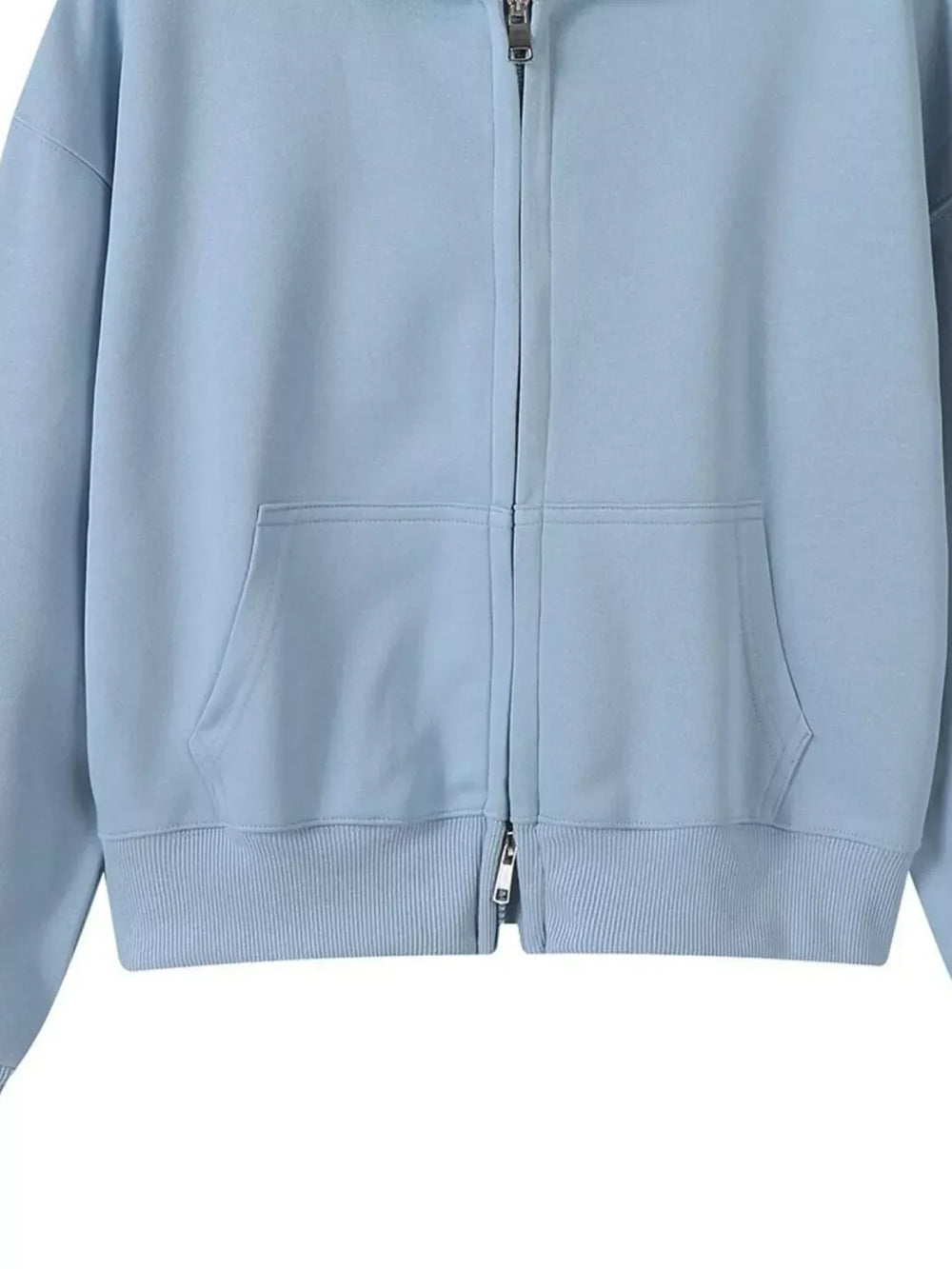 Full Size Casual Zip-Up Long Sleeve Hoodie Plus Size - Trendsi - Flyclothing LLC