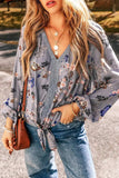 Lace Detail V-Neck Balloon Sleeve Blouse - Trendsi - Flyclothing LLC