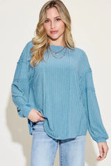 Basic Bae Full Size Ribbed Round Neck Long Sleeve T-Shirt - ShopBasicbae - Flyclothing LLC