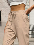 Elastic Waist Tapered Pants - Trendsi - Flyclothing LLC