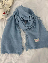Knitted Fringe Scarf - Trendsi - Flyclothing LLC