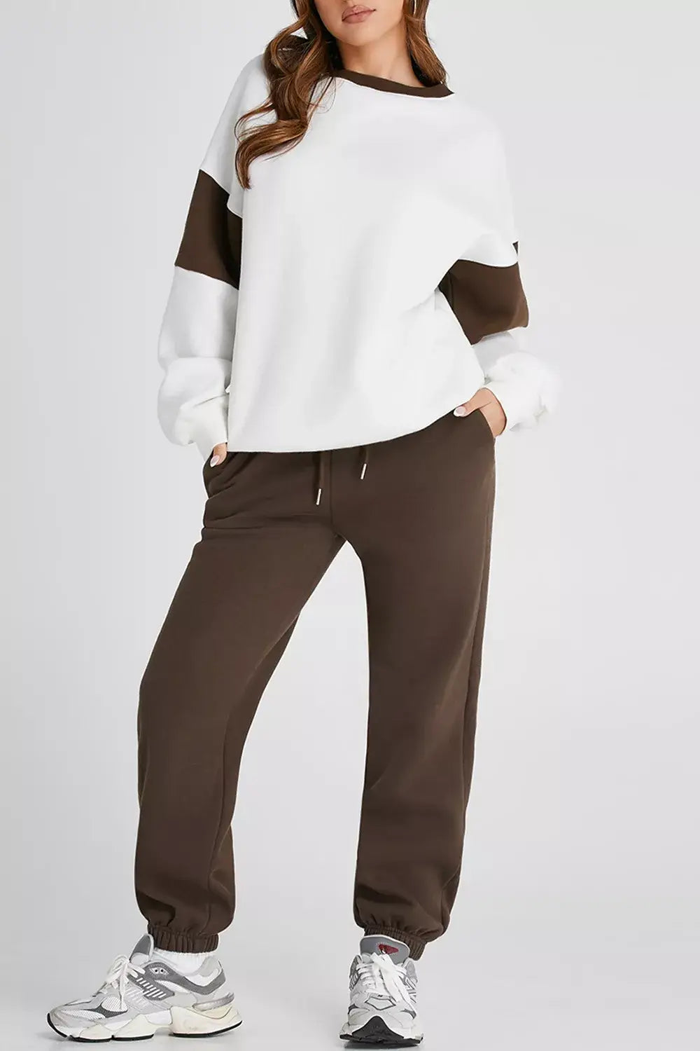 Drop Shoulder Loose Sweatshirt and Joggers Active Set - Trendsi - Flyclothing LLC