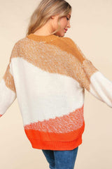 Haptics Color Block Long Sleeve Sweater - Trendsi - Flyclothing LLC