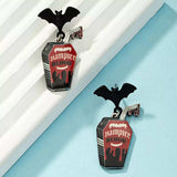 Halloween Gothic Vampire Coffin Bat Wing Drop Earrings - Trendsi - Flyclothing LLC