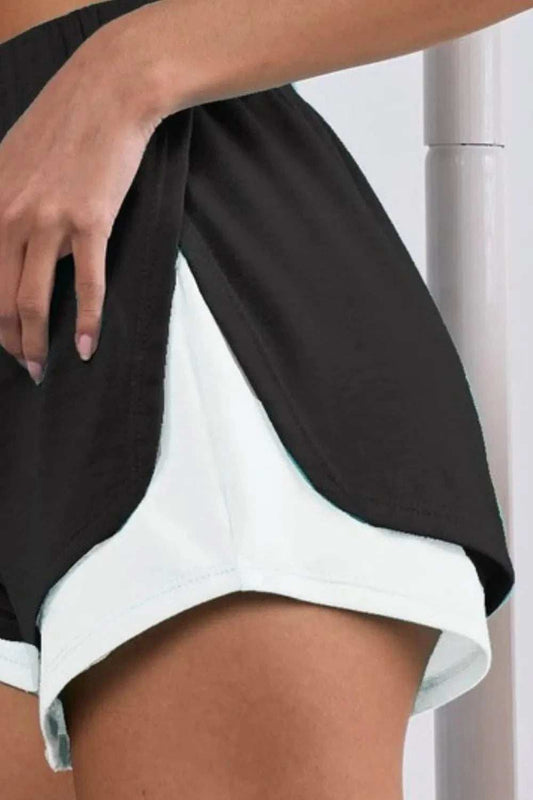 BiBi French Terry Knit Color Block with Sid Slit Shorts - Trendsi - Flyclothing LLC