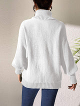 Turtleneck Long Sleeve Sweater - Trendsi - Flyclothing LLC
