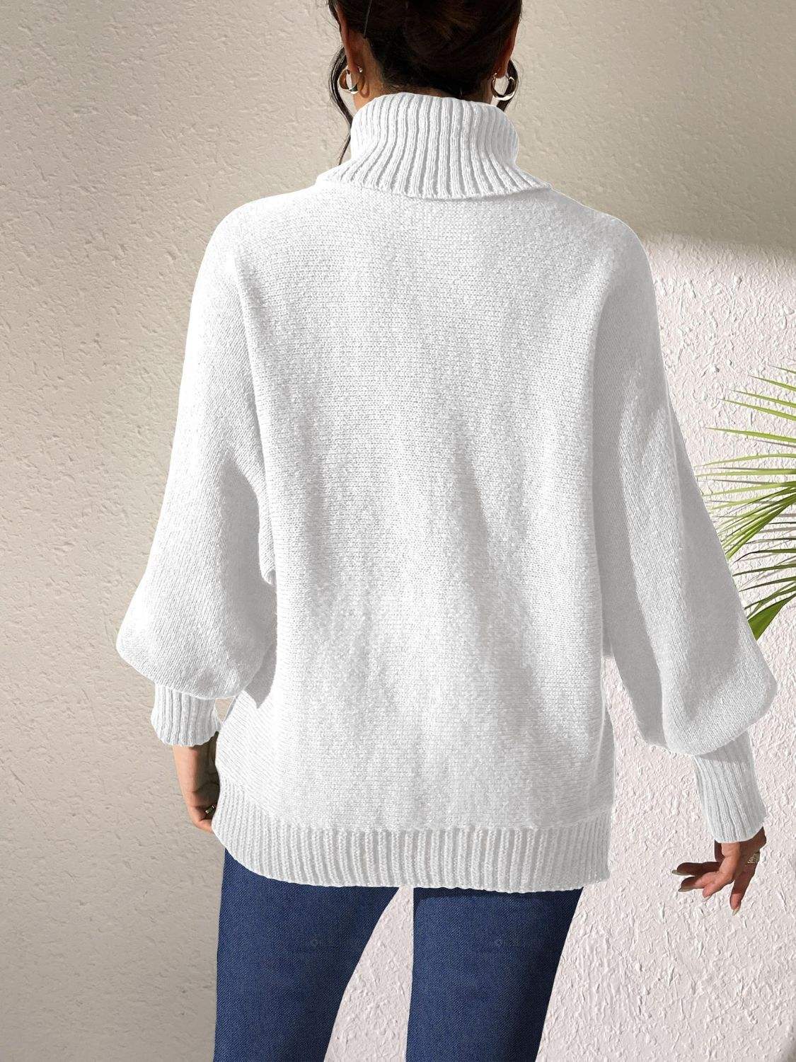 Turtleneck Long Sleeve Sweater - Trendsi - Flyclothing LLC
