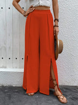 Slit Wide Leg Pants - Trendsi - Flyclothing LLC