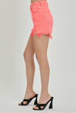 RISEN Raw Hem Asymmetrical Waist Denim Shorts - Trendsi - Flyclothing LLC