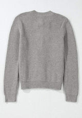 Bow Round Neck Long Sleeve Cardigan - Trendsi - Flyclothing LLC