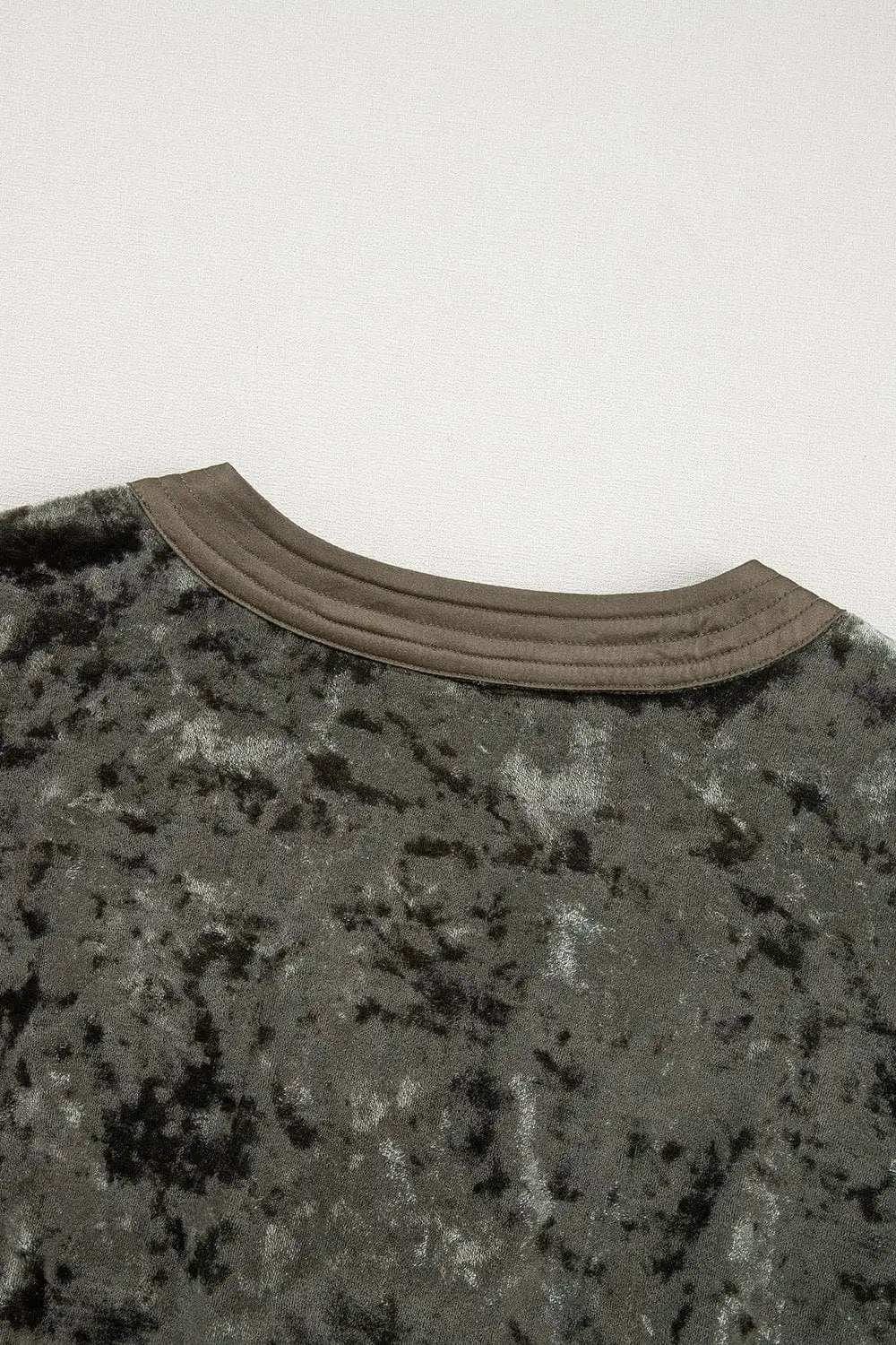 Notched Long Sleeve Mini Dress with Pockets - Trendsi - Flyclothing LLC