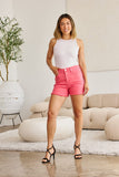 RFM Tummy Control High Waist Raw Hem Denim Shorts - Trendsi