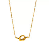 18K Gold-Plated Knot Pendant Necklace - Trendsi - Flyclothing LLC