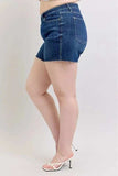 Judy Blue Full Size High Waist Criss-Cross Waistband Denim Shorts Plus Size - Trendsi - Flyclothing LLC