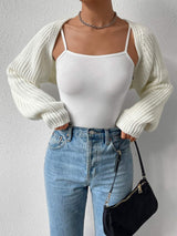 Honey Open Front Long Sleeve Cropped Cardigan - Trendsi - Flyclothing LLC