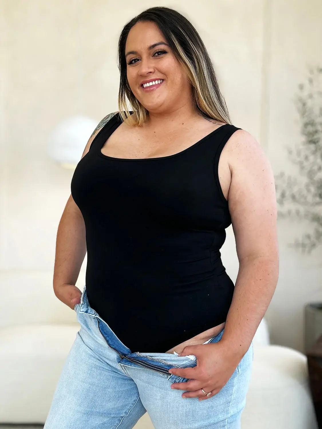 Basic Bae Full Size Square Neck Sleeveless Bodysuit - ShopBasicbae - Flyclothing LLC