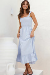 Ruffled Smocked Ruffle Hem Sleeveless Dress - Trendsi