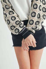 Aemi+Co Crochet Contrast Stitching V Neck Top - Trendsi - Flyclothing LLC