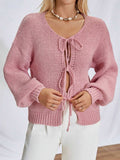 Tied Long Sleeve Dropped Shoulder Cardigan - Trendsi - Flyclothing LLC