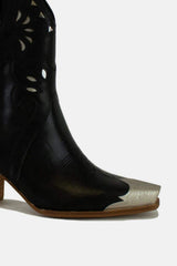 Beast Fashion Cut-Out Floral Embroidery Boots - Trendsi - Flyclothing LLC