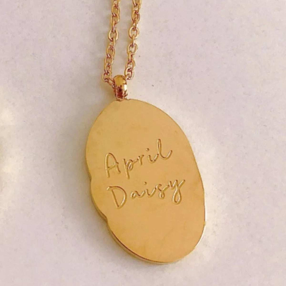 18K Gold-Plated Engraved Pendant Necklace - Trendsi - Flyclothing LLC