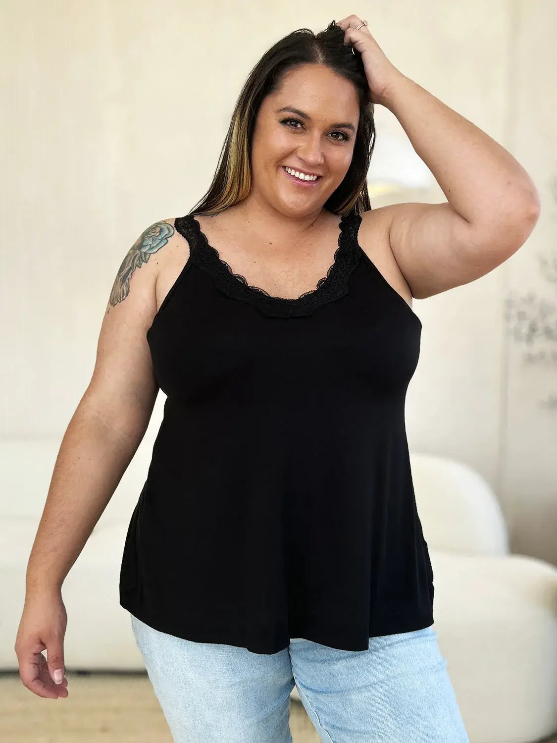 Basic Bae Full Size Lace Detail V-Neck Cutout Cami - ShopBasicbae - Flyclothing LLC
