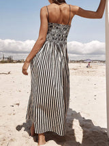 Smocked Striped Square Neck Cami Dress - Trendsi - Flyclothing LLC