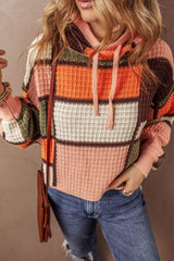 Drawstring Color Block Mock Neck Sweater - Trendsi - Flyclothing LLC