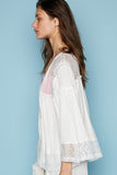POL Open Front Lace Detail Cardigan - Trendsi