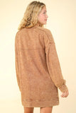 VERY J Mineral Washed Oversized Sweatshirt Mini Dress - Trendsi